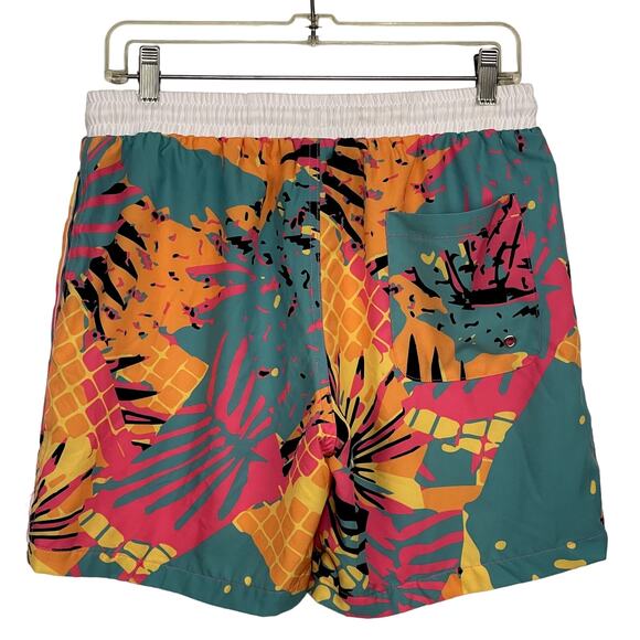 B Fresh Summer Jam 80's Style Swim Trunks Medium - Picture 2 of 3